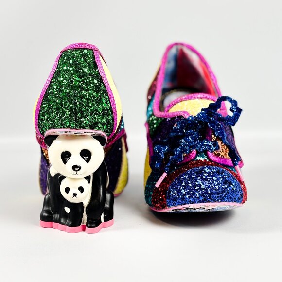 Irregular Choice x Buy Sell Worship Bei Bei Rainbow Glitter Panda Heels Size 8 - Picture 6 of 11